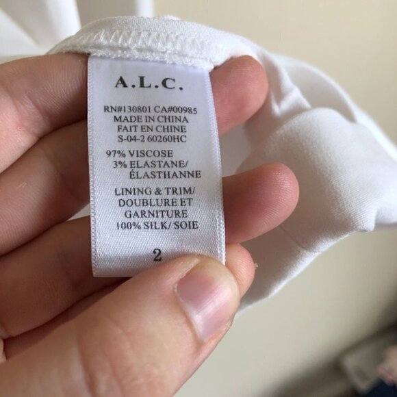 A.l.c. White Long Sleeve Ruffle Detail Dress - Picture 7 of 7